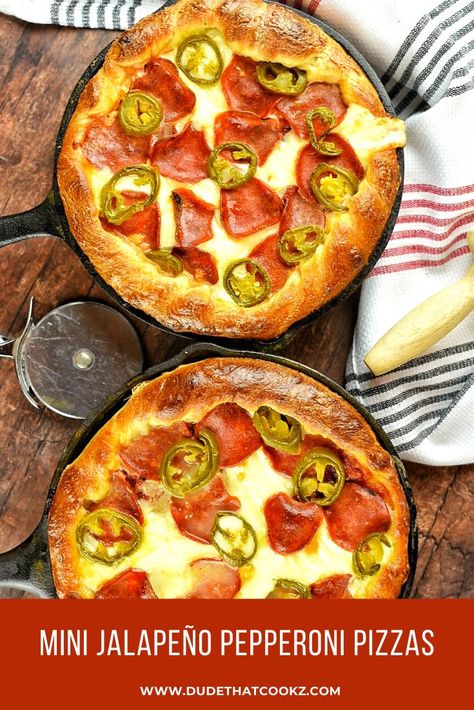 Cast Iron Skillets, Turkey Pepperoni, Jalapeno Recipes, Dinner For One, Flatbread Pizza, Iron Skillets, Pizza Night, Cooking For One, Pizza Lovers