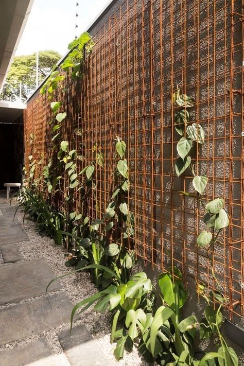 52 Fence Border Landscaping Ideas to Beautify Your Yard Wall Fence Design, Garden Wall Fence, Building A Garden, Fence Backyard, Wall Building, Garden Wall Designs, Jardim Diy, Wall Fence, Fence Wall