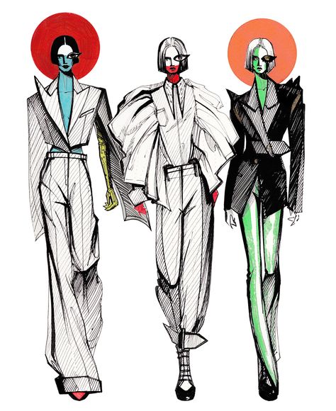 Mélique Street on Behance Fashion Illustration Face, Fashion Design Inspiration, Fashion Illustration Tutorial, Fashion Illustration Collage, Fashion Figure Drawing, Fashion Illustrations Techniques, Fashion Illustration Sketches Dresses, Fashion Design Sketchbook, Fashion Design Collection