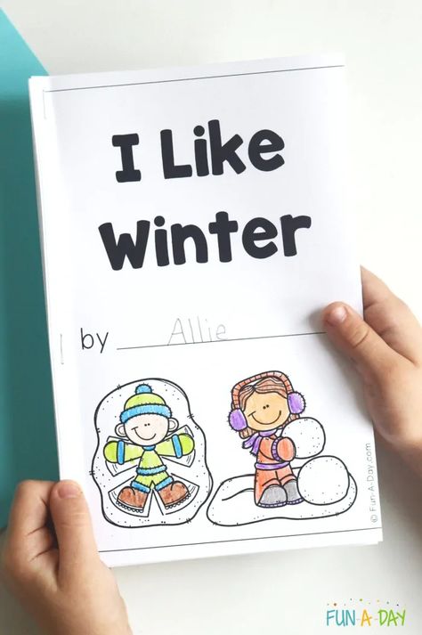 Free I Like Winter Printable Book - Fun-A-Day! Winter Stories For Kids, Free Printable Decodable Books, The Mitten Book Activities Preschool, Winter Books For Preschool, Winter Books Preschool, Winter Language Activities, Winter Books For Kids, The Mitten Book Activities, Writing Center Preschool