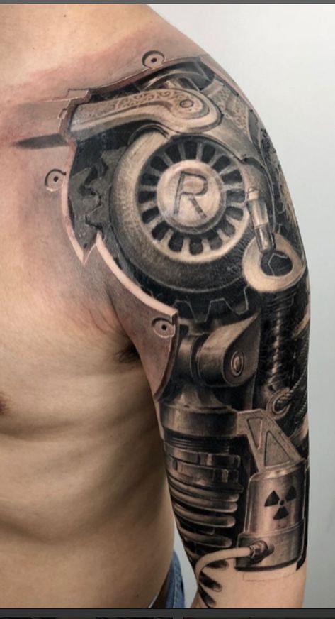 Mechanical Shoulder Tattoo, Bionic Tattoo, Biomechanics Tattoo, Robotic Arm Tattoo, Mechanical Sleeve Tattoo, Terminator Tattoo, Mechanical Tattoo, Bionic Arm, Biomechanical Tattoo Design