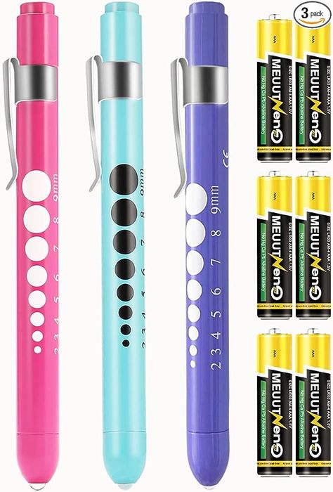 MEUUT 3 Pack Pen Lights for Nurses with 6 Batteries – Medical Penlights Nurse Accessories for Work, Perfect Nursing Student Essentials Medical Supplies for Nurses Doctors EMT Trauma

There are 3 different options of 3 packs for this specific product!! pink/blue/light purple, black/white/gold, pink/light pink/ matcha green. Wonderful option for nursing students AND seasoned nurses! Nursing School Supplies, Student Essentials, Nurse Supplies, Nurse Accessories, Medical Pins, Nursing School Essential, Nursing Accessories, School Supplies List, School Nurse