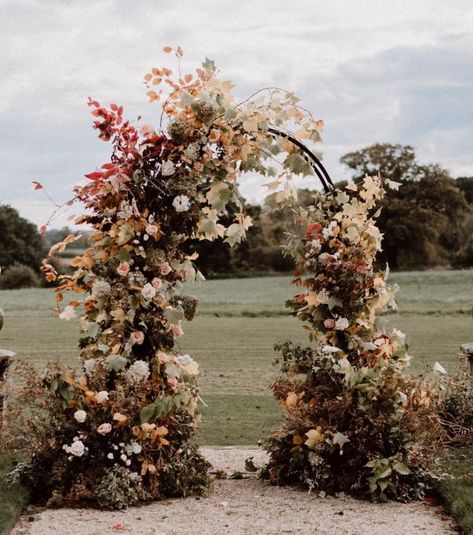 Dried Flower Arch, Victorian Themed Wedding, Chuppah Flowers, Flower Arch, Scotland Wedding, Wedding Arch Flowers, Arch Flowers, Flower Installation, Fall Wedding Flowers