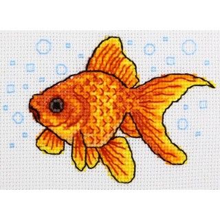 Goldfish Cross Stitch, Stitch Kit, Cross Stitch Kit, Goldfish, Counted Cross Stitch, Cross Stitch, Fish, Paint, Embroidery