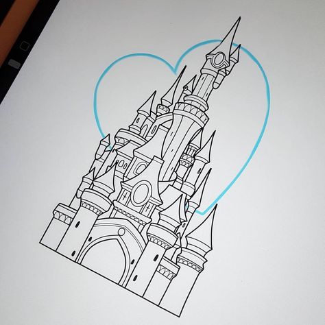 Due to popular demand i decided to do some mini versions of the castle full colour £80 full colour To book in email prettygrotesquetattoosuk@gmail.com #tattoo #tattoos #disney #disneytattoo #disneytats #disneytatts #disneyink #disneytattooart... Drawing Disney Castle, Disney World Castle Drawing, Cinderella Castle Drawing, Grotesque Tattoo, Disney Castle Art, Disney Castle Outline, Disney Castle Drawing, Disney Castle Tattoo, Tattoos Disney