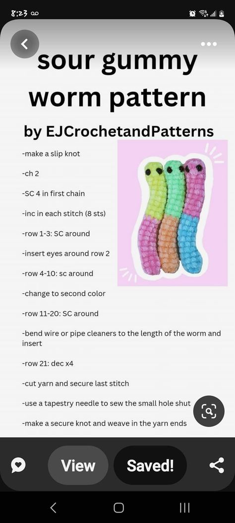 Crochet Sour Gummy Worm, Sour Gummy Worm Crochet Pattern, Crochet Gummy Worm Pattern, Crochet Gummy Worm Free Pattern, Gummy Worm Crochet Pattern, Crochet Gummy Bear Pattern Free, Crochet Gummy Worm, Gummy Bear Crochet Pattern, Crochet Gummy Bear