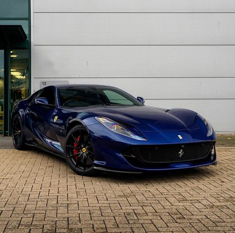 Ferrari 812 Superfast painted in Tour De France Blue  Photo taken by: @hrowenferrari on Instagram 812 Superfast, Ferrari 812 Superfast, Ferrari 812, Ferrari F12, Mc Laren, Ferrari Car, Super Luxury Cars, Street Racing, Koenigsegg