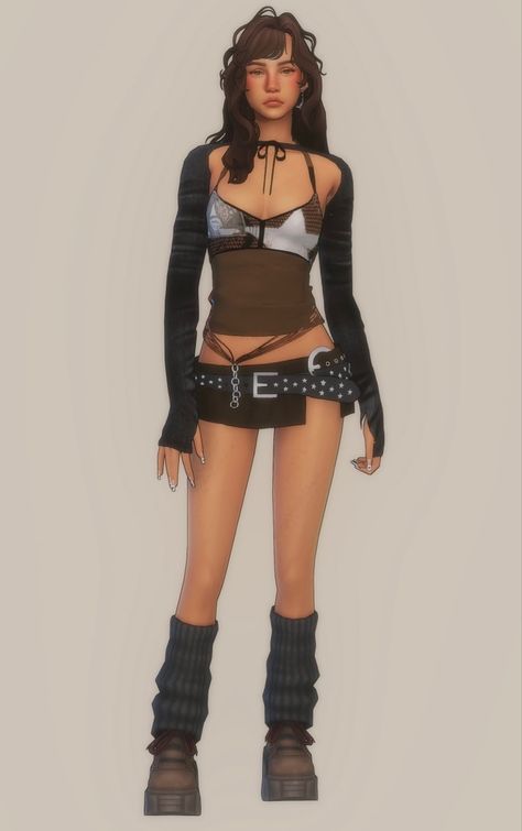 Sims 4 Female Y2k Clothes, Sims 4 Cc Skirt Over Pants, Sims 4 Grunge Outfit, Sims 4 Barista Outfit Cc, Sims 4 Cc Rocker Clothes, Sims 4 Cc Clothes Rockstar, Sims 4 Cc Deftones, Sims 4 Cc Clothes Indie, Sims 4 Cc Downtown Clothes