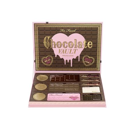 It's here! The limited edition Too Faced Chocolate Vault for Holiday 2017 arrives today packed up with makeup chocolate everything. This gorgeous, collecti Chocolate Bar Too Faced, Chocolate Facial, Chocolate Makeup, Penyimpanan Makeup, Too Faced Chocolate, Too Faced Cosmetics, Makati, Makeup Set, Makeup Brands