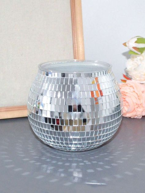 Disco Mirror Ball Flower Pot Decoration, Living Room Party Decorative Vase Glass Planter, Bridal Shower Centerpieces, Mirror Ball, Decorative Planters, Disco Ball, Vases Decor, Decor Crafts, Flower Pots, Bridal Shower