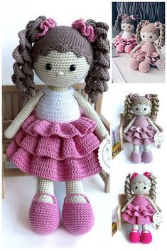 Crochet Doll And Clothes, Crochet Pattern For Doll, Crochet Lol Doll Pattern Free, Crochet A Doll Free Pattern, How To Make Crochet Dolls Tutorials, Crocheted Doll Patterns, Free Crochet Dolls Patterns, Free Pattern Amigurumi Doll, Cute Crochet Toys Free Pattern