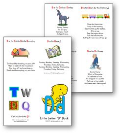 Printable songs and nursery rhymes for kids - Little Letter "D" Book - The Measured Mom Letter Book, B And D, The Measured Mom, Measured Mom, D Book, Kids Nursery Rhymes, Daycare Activities, Rhymes For Kids, Book Letters