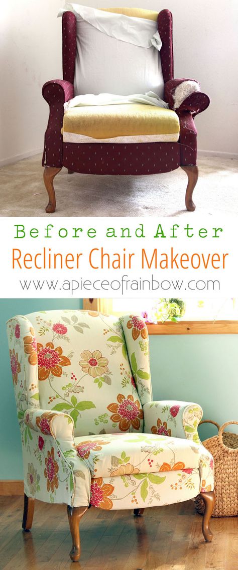 How To Refurbish A Chair, Diy Wood Chair, Wood Chair Makeover, Reupholster Chair Dining, Reupholster Chair, Makeover Before And After, Reupholster Furniture, Refinished Furniture, Trendy Diy