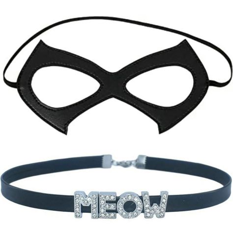 PRICES MAY VARY. Usage Scenario: This cat women mask+meow choker is perfect for Halloween, cosplay,sweet dating,masquerade,dress-up parties, costume parties, fancy dress ball,carnivals,dance shows, and fashion shows. The accestories are reused for different occasions.Especially the rhinestone choker can be spearately put on as daily casual wearing to match cute or kawai clothes . Special Design:The black cat women eye mask's design is by a half-face cat way, and it is easy to wear it. The big ey Cat Woman Mask, Mask Superhero, Catwoman Costume, Masquerade Dress, Black Masquerade, Woman Mask, Black Masquerade Mask, Superhero Mask, Mask Cat