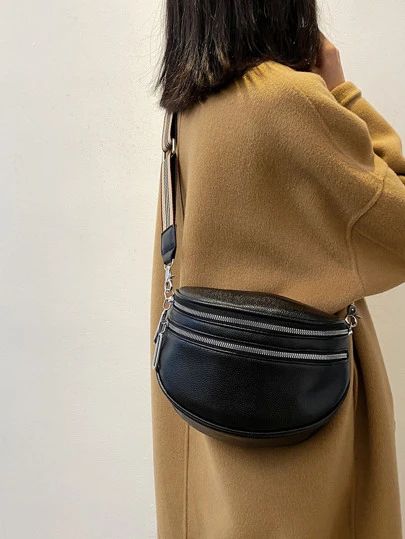 Crossbody | SHEIN EUR Stylish Leather Bags, Fanny Pack Women, Timeless Bags, Chique Outfits, Trending Handbag, Hip Bag, Persona 5, Womens Crossbody Bag, Artificial Leather