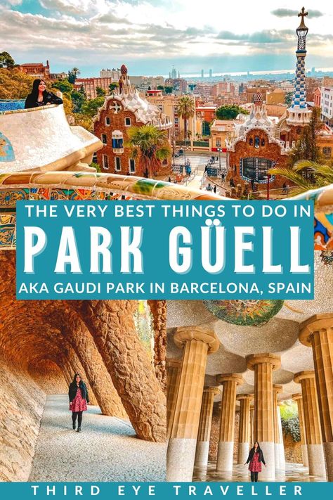 things to do in Park Guell Barcelona Spain Gaudi Park, Barcelona Park Guell, Park Guell Barcelona, Park Guell, Park Güell, Magical Things, Solo Female Travel, Barcelona Spain, Female Travel