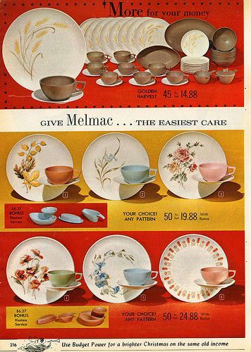 Melmac Dishes (~1962) Retro Dishware, Retro Kitchen Accessories, Melamine Dishes, Retro Kitchenware, Vintage Dishware, Everyday Dishes, Melamine Dinnerware, Plastic Ware, Retro Advertising