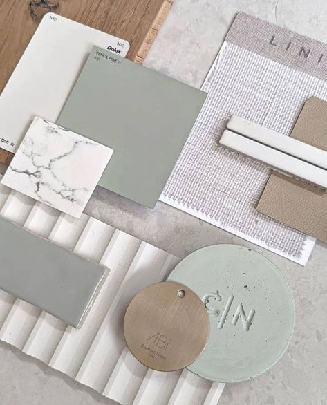 Neutral Kitchen Colors, Materials Board Interior Design, Kitchen Mood Board, Coastal Interiors Design, Sample Board, Material Board, Interior Design Boards, Green Colour Palette, Sage Color