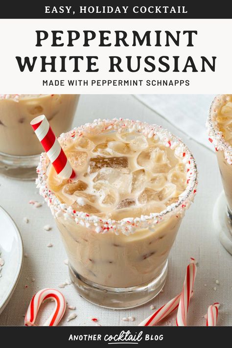 Made with just a few simple ingredients, this peppermint white Russian is a fun holiday twist on this classic cocktail. It's creamy, indulgent and full of fresh peppermint flavor that you and your guests will enjoy this holiday season. Peppermint White Russian, Peppermint Schnapps, Cocktail Sauce Recipe, Peppermint Syrup, Peppermint White, White Russian, Classic Cocktail, Christmas Cocktails, Alcohol Recipes