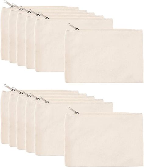 Amazon.com: 12 Pack Canvas Makeup Bag, DIY Blank Zippers Pouches for Cosmetic, Pencil Case, Party Gift Bags, Travel, Craft and Coins Purse - White 8 x 6 inches: Kitchen & Dining Gloss Hair, Canvas Zipper Pouch, Canvas Pencil Case, Canvas Makeup Bag, Diy Cosmetics, Toiletry Pouch, Party Gift Bags, Pencil Bags, Travel Toiletries