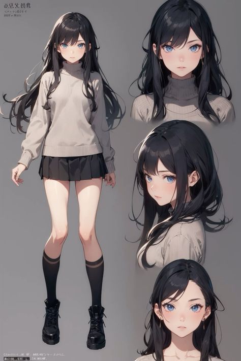 Anime Clothes Female, Manga Female Characters, Cute Anime Female, Anime Female Character Design, Vtuber Art, Vtuber Design, Girl Reference, Oc Female, Vtuber Model