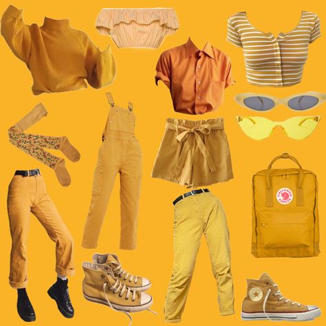 Yellow Themed Yellow Clothes Men, Yellow Fashion Outfit, Themed Outfit Ideas, 80s Outfit Men, Desert Bluffs, Sun Vibes, Aesthetic Male Outfits, Outfit Yellow, Yellow Clothes