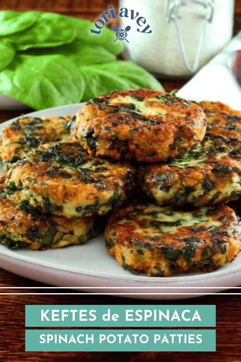 Vegetarian Patties, Hannukah Recipes, Vegetarian Patty, Spinach Potato, Matzo Meal, Hanukkah Food, Potato Patties, Jewish Food, Holiday Appetizer