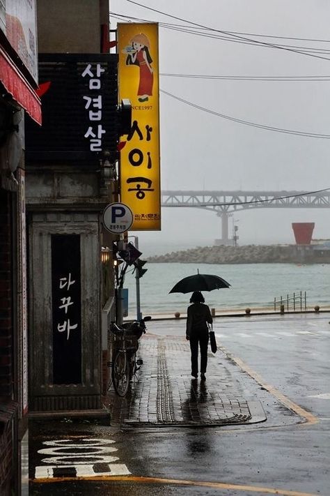 South Korea  shared by Sam ❍ on We Heart It Christophe Jacrot, Fotografi Urban, Busan South Korea, Fotografi Kota, South Korea Travel, Korea Travel, On A Rainy Day, Tumblr Photography, A Rainy Day