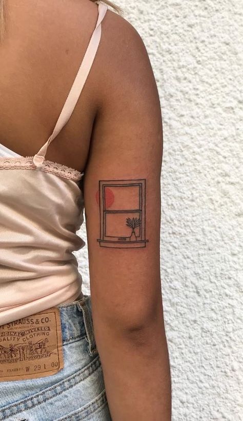 Binary Tattoo, Tattoos On Dark Skin, Window Tattoo, Wolf Woman, Atlanta Tattoo, Back Of Arm Tattoo, Handpoke Tattoo, Intricate Tattoo, Sunflower Tattoos