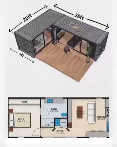 Container Home Designs, Container Home Plans, Sea Container Homes, Kitchen Bloxburg, Shipping Container Cabin, Storage Container Homes, Shipping Container Home Designs, Tiny House Interior Design, Shipping Container House Plans