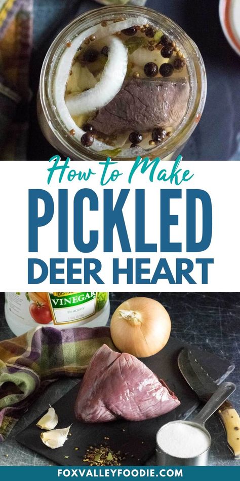 Deer Heart Recipe, Canning Venison, Bite Size Appetizers Easy, Bacon Wrapped Water Chestnuts, Deer Heart, Organ Meat, Deer Recipes, Deer Meat Recipes, Deer Meat