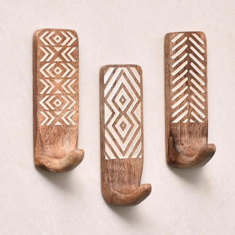 Amazon.com: IndianShelf 3 Pack Wood Wall Hooks- Adhesive Wall Hooks -Boho Key Decorative Wall Hooks for Hanging- Wood Hangers -Sticky Coat Hooks Wall Mount- Wooden Towel Hooks for Bathroom Wall Mounted- Style 1 : Home & Kitchen Towel Hooks For Bathroom, Hooks For Bathroom, Wooden Coat Hooks, Towel Hangers For Bathroom, Desert Chic, Wooden Wall Hooks, Living Room Themes, Adhesive Wall Hooks, Wall Mounted Hooks