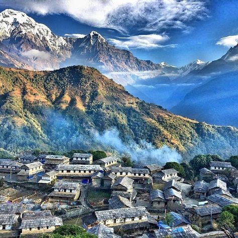 Ghandruk Village, Nepal Landscape, Nepal Village, Nepal Tourism, Mountain Painting Acrylic, Annapurna Trek, Nepal Culture, Annapurna Base Camp, Breathtaking Nature