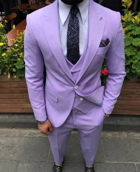 Lavender Groom Suit, Light Purple Suits For Men, Purple Suits For Men Wedding Ideas, Purple Prom Suits For Men, Lavender Suit Men, Lilac Suit Men, Purple Groom Suit, Purple Suits For Men, Purple Wedding Suit