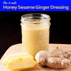 Sesame Ginger Salad Dressing Title Graphic Sesame Ginger Salad, Ginger Salad Dressing, Ginger Salad, Spicy Garlic Shrimp, Ginger Salad Dressings, Sesame Ginger Dressing, Honey Sesame, Sesame Ginger, Sauteed Shrimp