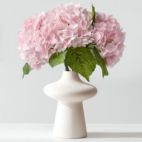 PRICES MAY VARY. SIZE & PACKAGE: Total length: 21" (53cm), flower head diameter : 8.6" (22 cm), flower head length : 4.7 " (12cm). Each big flower head consists of 196 small petals by hand, In the packing box: there are 3 hydrangea flower heads, 3 thick stems, 9 leaves (VASE NOT INCLUDED). LIFELIKE MATERIAL: Artificial fake flowers hydrangea petal part made of high quality 3D printed latex + rubber tube plastic + wire, softer and more realistic to the touch than other plastic silk flowers, and c Layla Blue, Fake Flowers Bouquet, Flowers In A Pot, Hydrangea Vase, Flowers Hydrangea, Fake Flower Bouquet, Fake Hydrangeas, Leaf Vase, Home Floral Arrangements