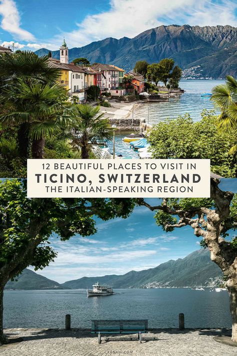 12 places you can’t miss in the Italian-speaking region of Switzerland, Ticino. The perfect addition to your Swiss or Italy itinerary! #switzerland #italy #ticino Switzerland Ticino, Switzerland Travel Summer, Blausee Switzerland, Switzerland Places To Visit, Switzerland Travel Itinerary, Switzerland Itinerary, Switzerland Photography, Ticino Switzerland, Switzerland Vacation