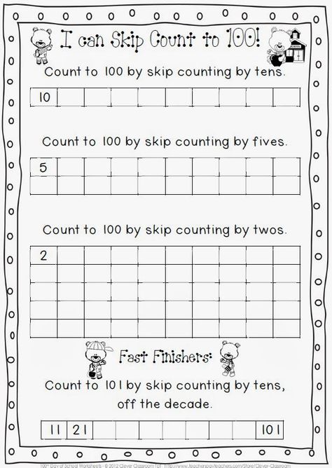 100 February Printables, Esl Numbers, 100 Días De Clases, Counting To 100, Clever Classroom, Math Number Sense, School Printables, Skip Counting, Second Grade Math