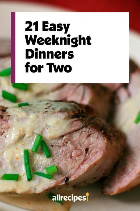 Weeknight Dinners For Two, Freezer Meals For 2, 2 People Meals, Dinner For 2 Recipes, Dinners For 1, Meal Prep For Two, Easy Dinner For 2, Quick Dinners For Two, Easy Dinners For One