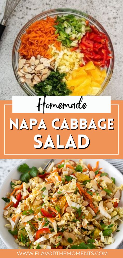 Pioneer Woman Napa Cabbage Salad, Napa Salad Recipes, Asian Napa Cabbage Salad, Savory Cabbage Salad Recipes, Cabbage Salad Meal Prep, Yay Recipes Cabbage Salad, Kona Grill Asian Salad Recipe, Cabbage And Chicken Salad, Nappa Cabbage Coleslaw