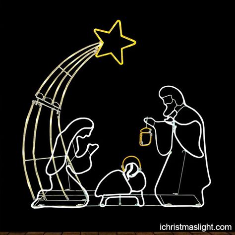 Christmas lighted outdoor nativity set | iChristmasLight Christmas Lights Window Display, Outdoor Nativity Set, Outdoor Nativity Sets, Christmas Crib Ideas, Christmas Window Lights, Outdoor Nativity Scene, Outdoor Nativity, Christmas Nativity Set, Led Christmas Tree