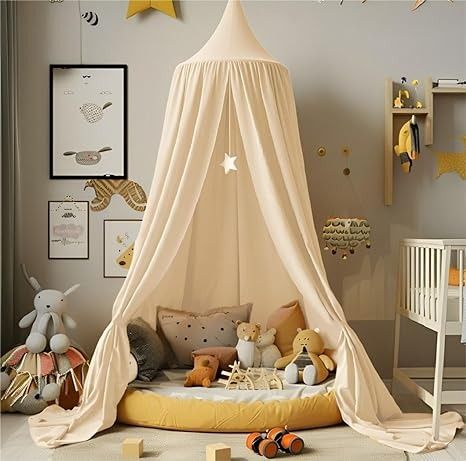 Vercico Kids Bed Canopy Round Dome 240cm Cot Canopy for Princess Girls Mosquito Net for Children's Bedroom Nursery Room Decoration Baby Crib : Amazon.co.uk: Baby Products Olive Bedroom, Cot Canopy, Nursery Room Decoration, Kids Bed Canopy, Nursery Canopy, Kids Bed, Bed Canopy, Children's Bedroom, Bedroom Nursery