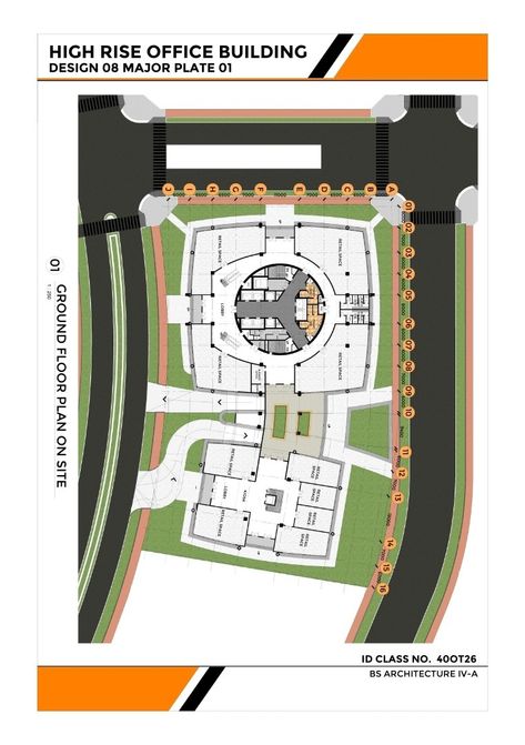 High Rise Office, High Rise Building, Ground Floor Plan, Office Building, Building Design, Architecture Drawing, Ground Floor, Floor Plan, Floor Plans