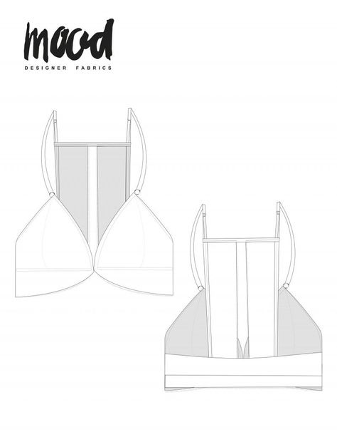 Free Lingerie Sewing Pattern, Bralette Sewing Pattern, Mood Sewciety, Mood Designer Fabrics, Bralette Pattern, Bra Hooks, Sewing Lingerie, Free Sewing Pattern, Bra Pattern