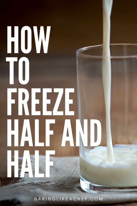 Can you freeze half-and-half? The answer is yes. Yes, you can freeze this dairy for up to 3 months without wasting it. Learn the tips on how to do it properly to save money. Grab this step-by-step guide and review how to defrost it and use thawed half-and-half. | www.bakinglikeachef.com Freeze Half And Half, U Kitchen, Freezing Milk, Half And Half Cream, Homemade Coffee Creamer, Quick Cake, Homemade Coffee, Best Shakes, Frozen Cake