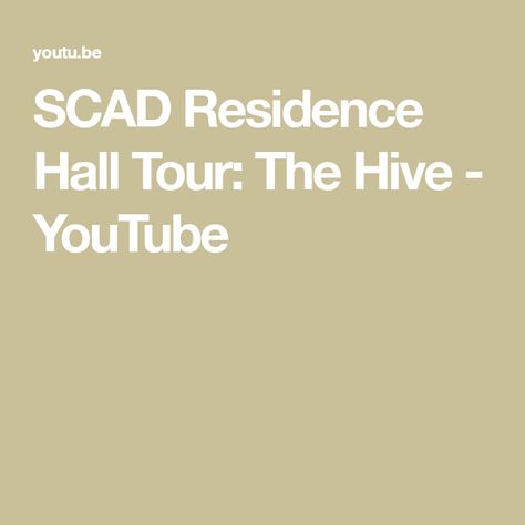 Scad Dorm, Dorm Tour, Residence Hall, The Hive, College Prep, Art And Design, Savannah, The City, Design