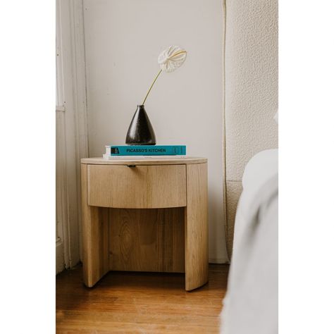 Theo Nightstand | Products | MOE'S Wholesale Open Shelf Design, Designer Nightstand, Round Nightstand, Minimal Scandinavian, Nightstand Light, Scandinavian Furniture, Wood Nightstand, Raw Beauty, Open Shelf