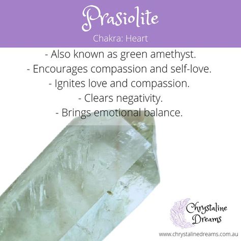 Green Amethyst Meaning, Prasiolite Crystal Meaning, Goddess Crystals, Amethyst Meaning, Rock And Minerals, Crystal Chakra, Crystal Goddess, Crystals Healing Properties, Crystals Healing