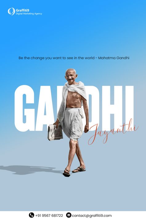 🕊🤗 Be the change you want to see in the world - Mahatma Gandhi 🙏 Happy Gandhi Jayanti #Gandhi #gandhiji #GandhiJayanti #digitalmarketing #digitalmarketingagency #kerala #kottayam #onlinemarketing Gandhi Jayanthi Posters, Gandhi Jayanti Creatives, Gandhi Jayanti Post, Gandhi Jayanti Creative Ads, Gandhi Jayanti Creative Ideas, Gandhi Jayanti Poster, Kerala Kottayam, Gandhi Jayanti Wishes, Mahatma Gandhi Jayanti