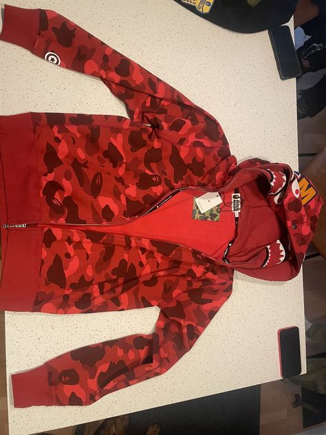 Bape Bape red camo double hooded shark hoodie | Grailed Trap Art, Bape Hoodie, Bape Men, Shark Hoodie, Red Camo, Men's Tops, Bad Girl, Christmas List, Camo